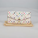 LOUIS VUITTON Multicolor Portefeuille Sarah Wallet White M60667 Auth 141191V-12