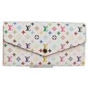 LOUIS VUITTON Multicolor Portefeuille Sarah Wallet White M60667 Auth 141191V-13