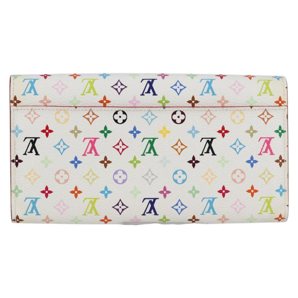 LOUIS VUITTON Multicolor Portefeuille Sarah Wallet White M60667 Auth 141191V