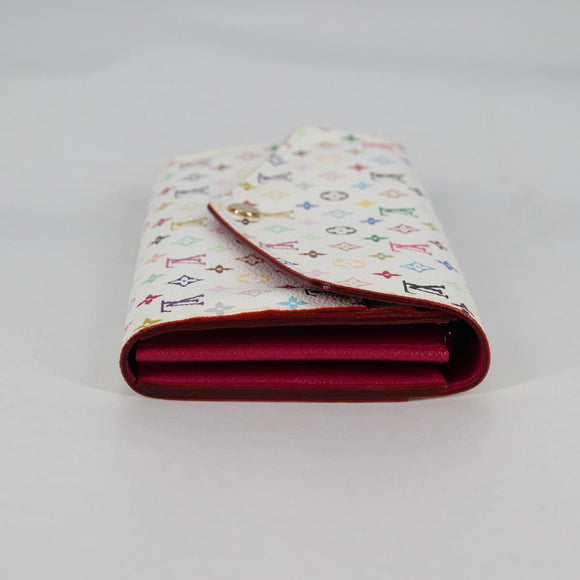 LOUIS VUITTON Multicolor Portefeuille Sarah Wallet White M60667 Auth 141191V