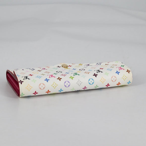 LOUIS VUITTON Multicolor Portefeuille Sarah Wallet White M60667 Auth 141191V