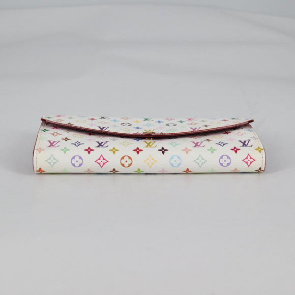 LOUIS VUITTON Multicolor Portefeuille Sarah Wallet White M60667 Auth 141191V
