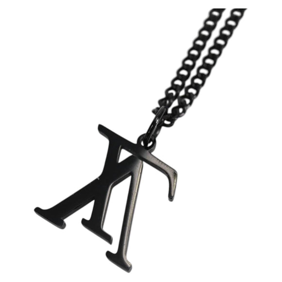 LOUIS VUITTON Collier LV Upside Down Necklace metal Black M62683 LV Auth 141197M