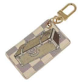 LOUIS VUITTON Damier Azur Porte Cles Afish Key Ring M66178 LV Auth 141200