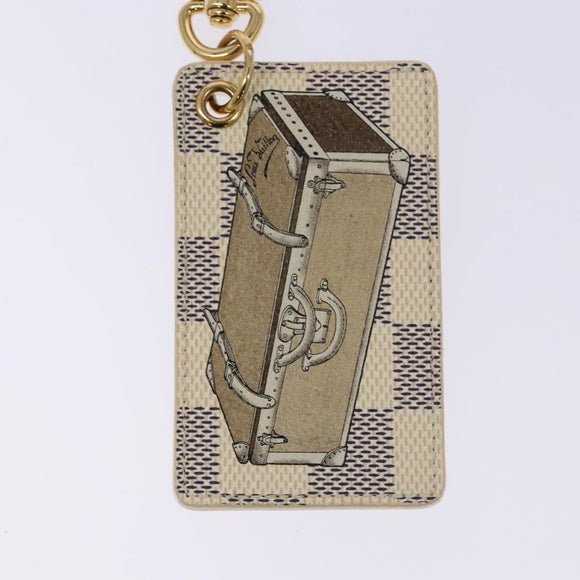 LOUIS VUITTON Damier Azur Porte Cles Afish Key Ring M66178 LV Auth 141200