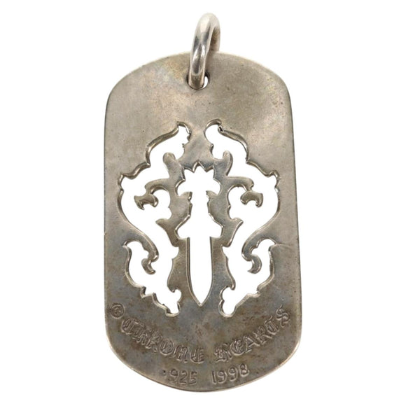 Chrome Hearts Pendant Top Cutout Dagger Dog Tag Ag925 Silver Auth 141204M