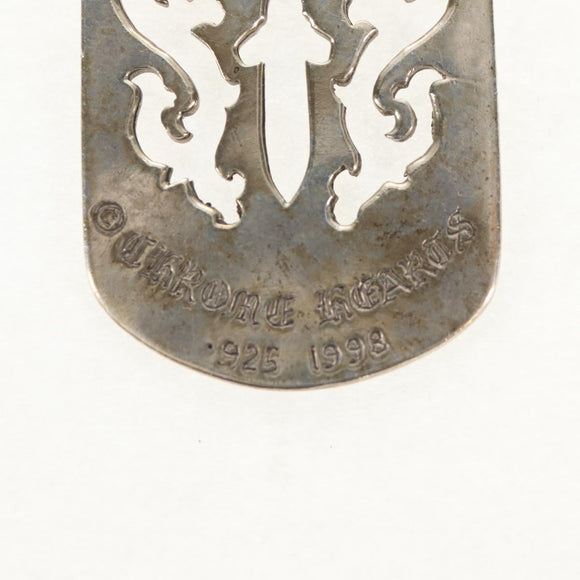 Chrome Hearts Pendant Top Cutout Dagger Dog Tag Ag925 Silver Auth 141204M