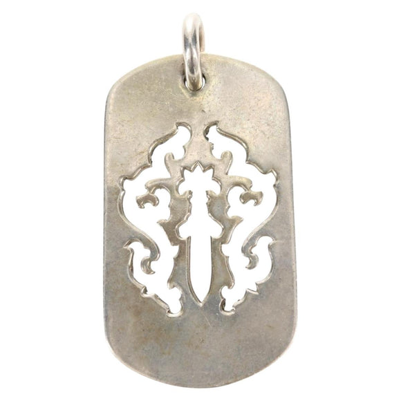 Chrome Hearts Pendant Top Cutout Dagger Dog Tag Ag925 Silver Auth 141204M
