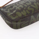 LOUIS VUITTON Graffiti Pochette Accessoires Pouch Khaki M92191 LV Auth 141215-15