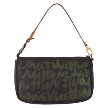 LOUIS VUITTON Graffiti Pochette Accessoires Pouch Khaki M92191 LV Auth 141215 - 0