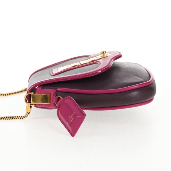 LOUIS VUITTON Art Deco Trappezio Shoulder Bag Leather Pink M97085 Auth 141216V