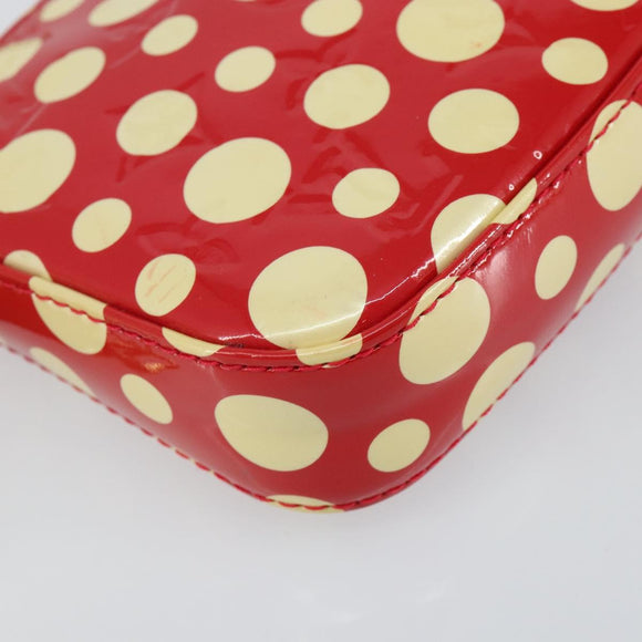 LOUIS VUITTON Vernis Yayoi Kusama Pochette Accessoires Red M91428 Auth 141217A