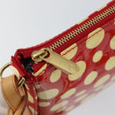LOUIS VUITTON Vernis Yayoi Kusama Pochette Accessoires Red M91428 Auth 141217A-9