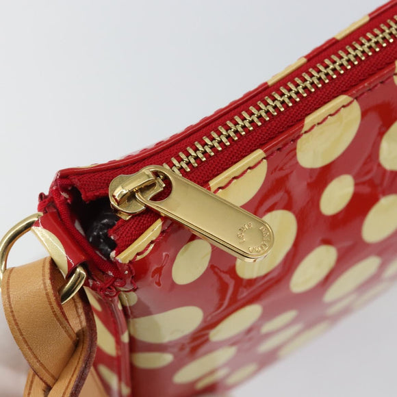 LOUIS VUITTON Vernis Yayoi Kusama Pochette Accessoires Red M91428 Auth 141217A