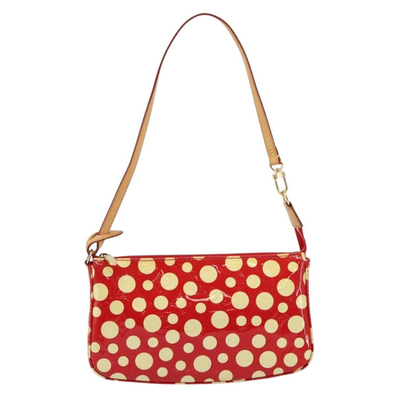 LOUIS VUITTON Vernis Yayoi Kusama Pochette Accessoires Red M91428 Auth 141217A