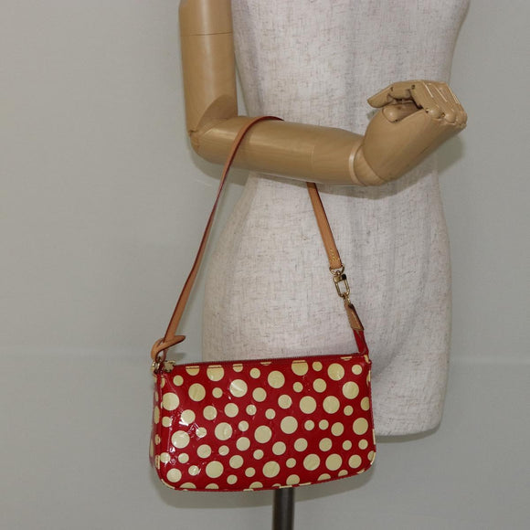 LOUIS VUITTON Vernis Yayoi Kusama Pochette Accessoires Red M91428 Auth 141217A