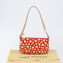 LOUIS VUITTON Vernis Yayoi Kusama Pochette Accessoires Red M91428 Auth 141217A-12
