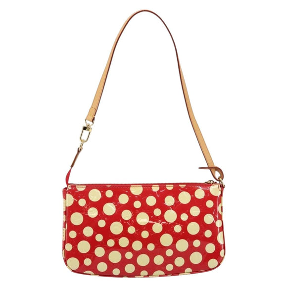 LOUIS VUITTON Vernis Yayoi Kusama Pochette Accessoires Red M91428 Auth 141217A