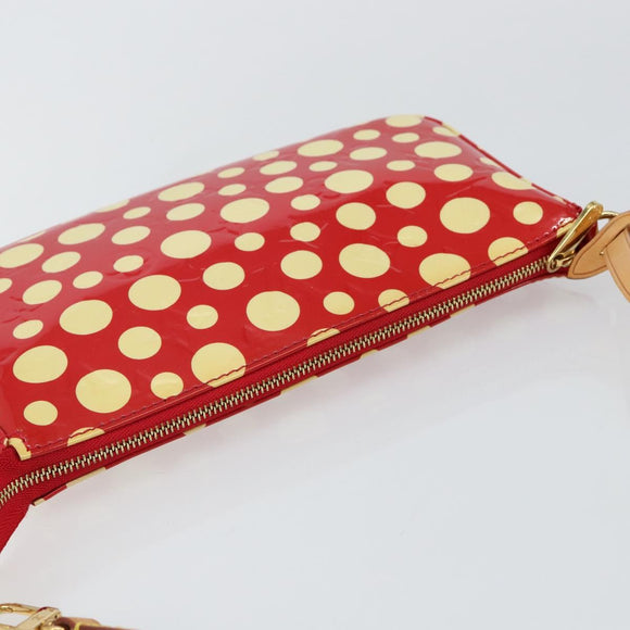 LOUIS VUITTON Vernis Yayoi Kusama Pochette Accessoires Red M91428 Auth 141217A