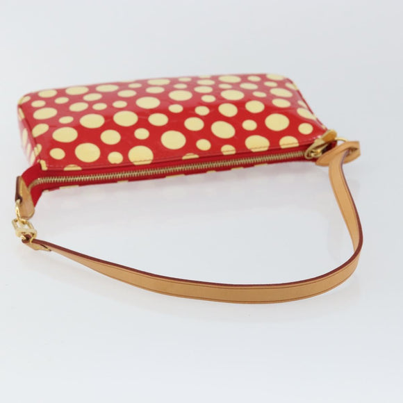 LOUIS VUITTON Vernis Yayoi Kusama Pochette Accessoires Red M91428 Auth 141217A