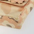 CHANEL Camelia Chain Shoulder Bag Satin Pink Gold CC Auth 141221-9