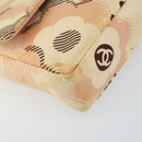 CHANEL Camelia Chain Shoulder Bag Satin Pink Gold CC Auth 141221-14