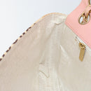 CHANEL Camelia Chain Shoulder Bag Satin Pink Gold CC Auth 141221-20