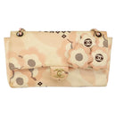 CHANEL Camelia Chain Shoulder Bag Satin Pink Gold CC Auth 141221-13