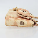 CHANEL Camelia Chain Shoulder Bag Satin Pink Gold CC Auth 141221-3