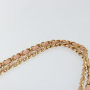 CHANEL Camelia Chain Shoulder Bag Satin Pink Gold CC Auth 141221-8
