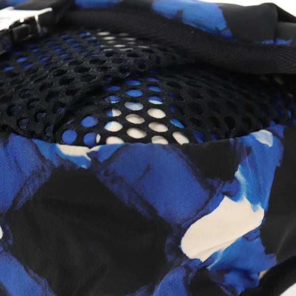 CHANEL Shoulder Bag Nylon Blue Black Silver CC Auth 141222V