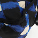 CHANEL Shoulder Bag Nylon Blue Black Silver CC Auth 141222A-15