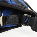 CHANEL Shoulder Bag Nylon Blue Black Silver CC Auth 141222A-16