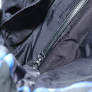 CHANEL Shoulder Bag Nylon Blue Black Silver CC Auth 141222A-26