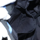 CHANEL Shoulder Bag Nylon Blue Black Silver CC Auth 141222A-27