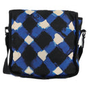 CHANEL Shoulder Bag Nylon Blue Black Silver CC Auth 141222A-4