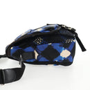CHANEL Shoulder Bag Nylon Blue Black Silver CC Auth 141222A-5