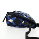 CHANEL Shoulder Bag Nylon Blue Black Silver CC Auth 141222A-6