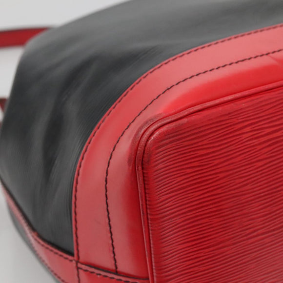 LOUIS VUITTON Epi Noe Shoulder Bag Bicolor Black Red M44017 LV Auth 141236