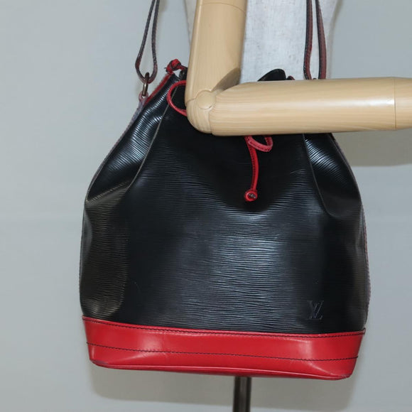LOUIS VUITTON Epi Noe Shoulder Bag Bicolor Black Red M44017 LV Auth 141236