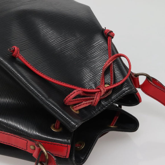 LOUIS VUITTON Epi Noe Shoulder Bag Bicolor Black Red M44017 LV Auth 141236