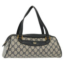 GUCCI GG Supreme Hand Bag PVC Navy Gold 89 02 062 Auth 141248-1