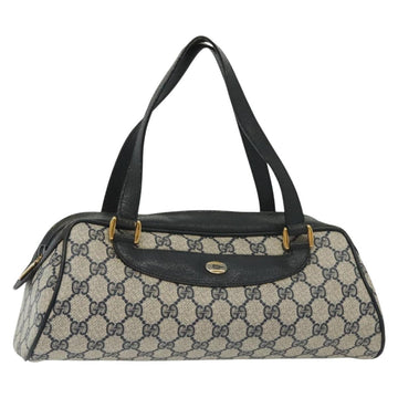 GUCCI GG Supreme Hand Bag PVC Navy Gold 89 02 062 Auth 141248
