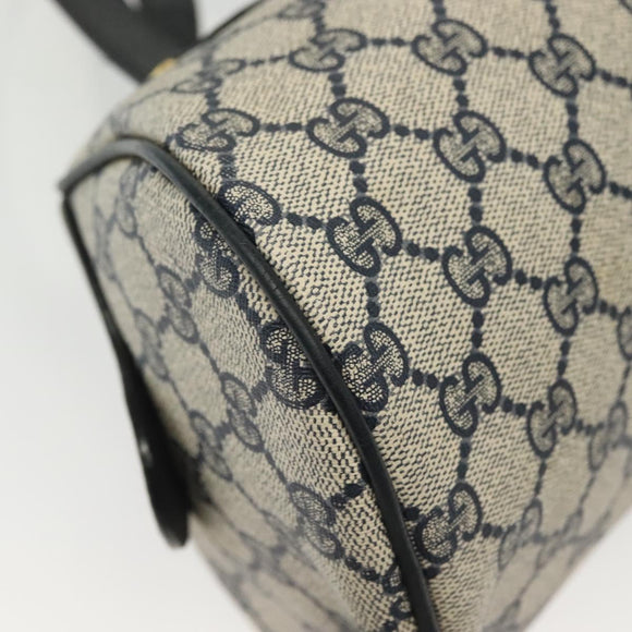 GUCCI GG Supreme Hand Bag PVC Navy Gold 89 02 062 Auth 141248