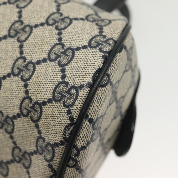 GUCCI GG Supreme Hand Bag PVC Navy Gold 89 02 062 Auth 141248