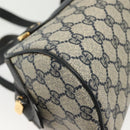 GUCCI GG Supreme Hand Bag PVC Navy Gold 89 02 062 Auth 141248-16