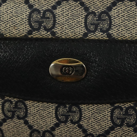 GUCCI GG Supreme Hand Bag PVC Navy Gold 89 02 062 Auth 141248