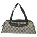 GUCCI GG Supreme Hand Bag PVC Navy Gold 89 02 062 Auth 141248-13