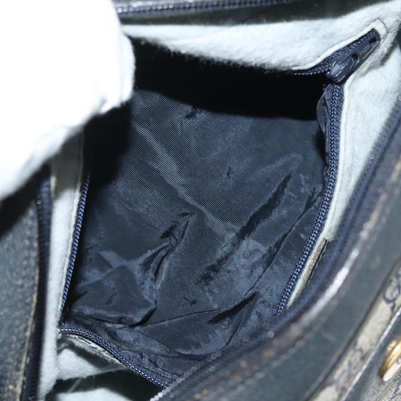 GUCCI GG Supreme Hand Bag PVC Navy Gold 89 02 062 Auth 141248