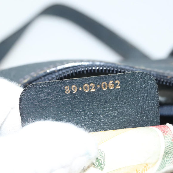 GUCCI GG Supreme Hand Bag PVC Navy Gold 89 02 062 Auth 141248
